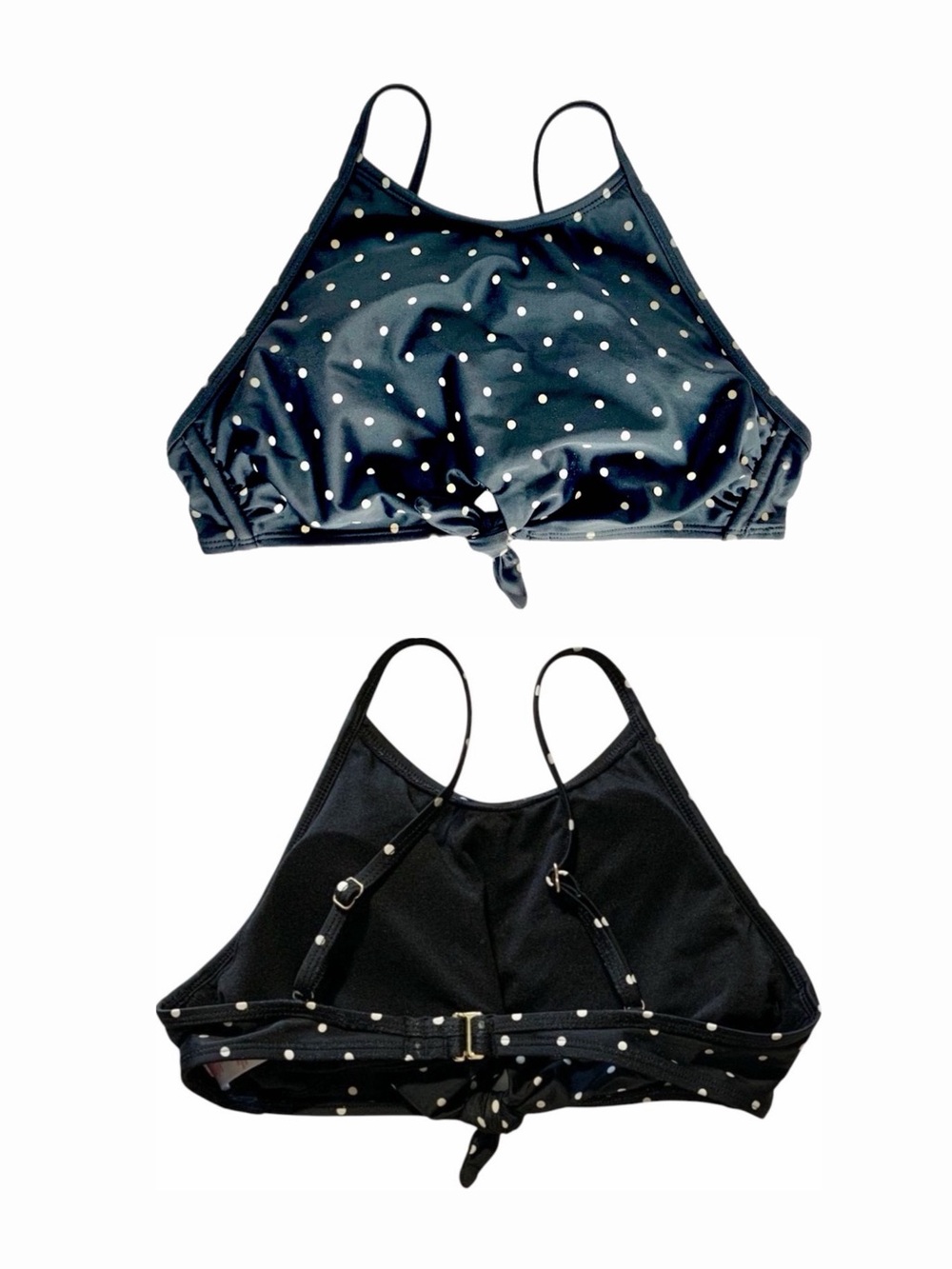 NWOT Xhilaration Black White Polkadot Bandeau Bikini Top Separate • Size Small